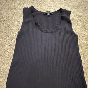 Ann Taylor Navy Ribbed Tank Top